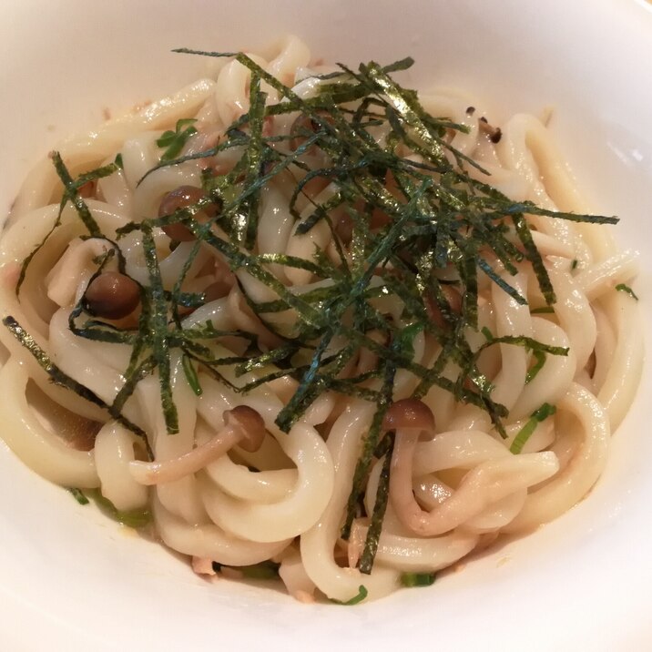 レンジで簡単しめじとツナのうどん